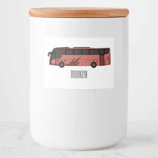 バス漫画のイラストレーション フードラベル (正面)