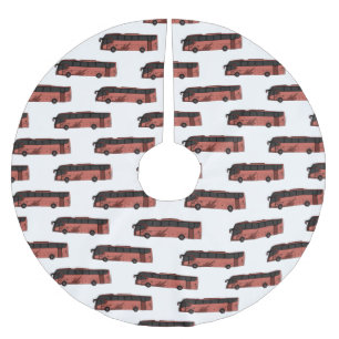 バス漫画のイラストレーション ブラッシュドポリエステルツリースカート