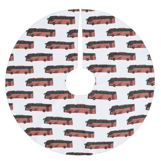 バス漫画のイラストレーション ブラッシュドポリエステルツリースカート (正面)