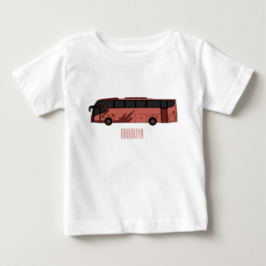 バス漫画のイラストレーション ベビーTシャツ (正面)