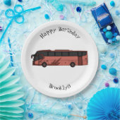 バス漫画のイラストレーション ペーパープレート (パーティー)