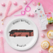 バス漫画のイラストレーション ペーパープレート (パーティー)