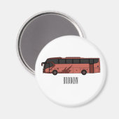 バス漫画のイラストレーション マグネット (正面/裏面)