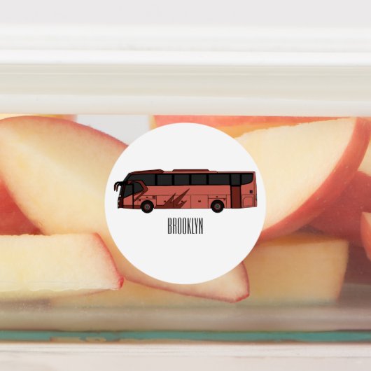 バス漫画のイラストレーション ラベル (貼付)