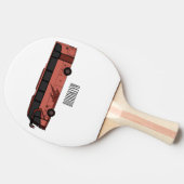 バス漫画のイラストレーション 卓球ラケット (横)