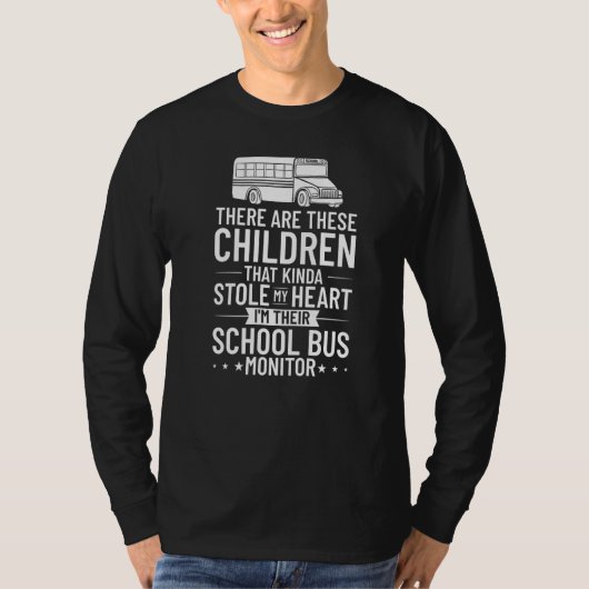 バス監視学校バス付き添い人アシスタント Tシャツ (正面)