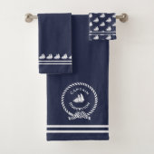 バス航海の名前をカスタムするキャプテンセーリングボートバス バスタオルセット (インサイチュ)