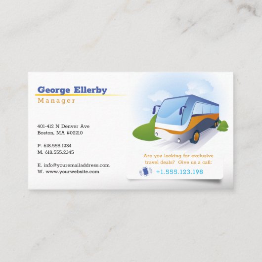 バス観光 |旅行代理店 名刺 (裏面)