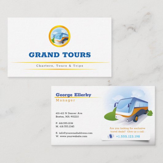 バス観光 |旅行代理店 名刺 (正面/裏面)