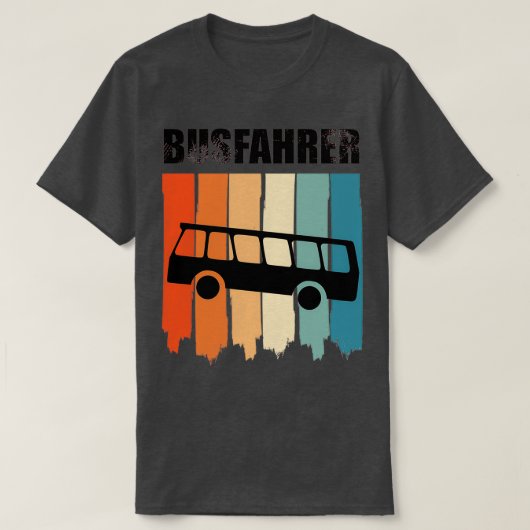 バス誇りを持った運転手レトロバス Tシャツ (デザイン正面)