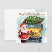 バス運転手のためのスクールバスのクリスマス シーズンカード (正面/裏面)