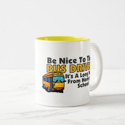 バス運転手のマグにニースがあって下さい ツートーンマグカップ (正面右)