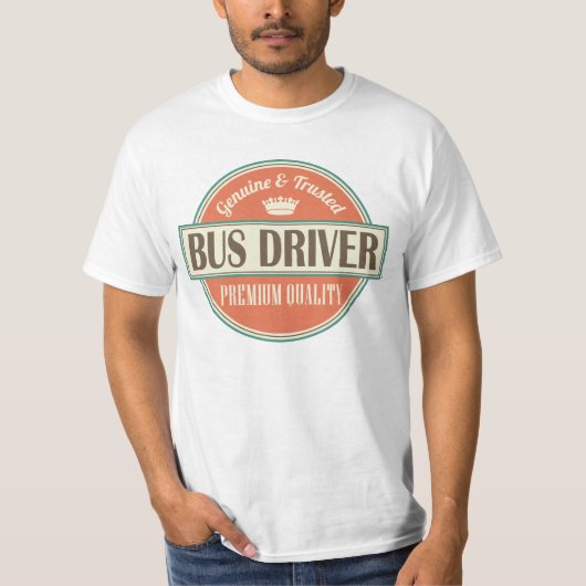 バス運転手のヴィンテージのロゴメンズTシャツ Tシャツ (正面)