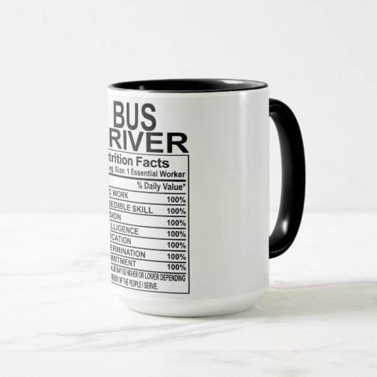 バス運転手の栄養事実 マグカップ (正面右)