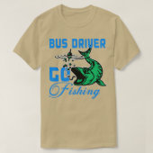 バス運転手の移動魚釣り Tシャツ (デザイン正面)