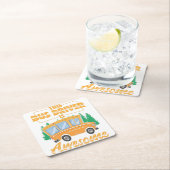 バス運転手の職業 |スクールバスコーチのギフト スクエアペーパーコースター (インサイチュ)