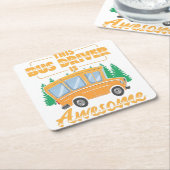 バス運転手の職業 |スクールバスコーチのギフト スクエアペーパーコースター (アングル)