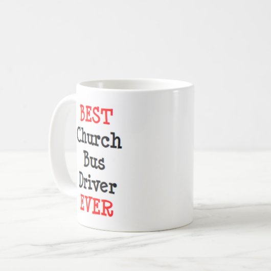 バス運転手、教会、コーヒ最高のーマグ コーヒーマグカップ (正面左)