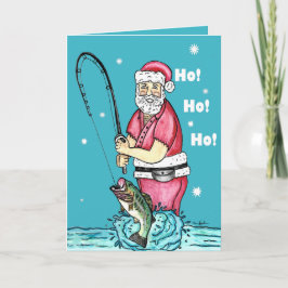 バス釣りのサンタクロース クリスマス カード