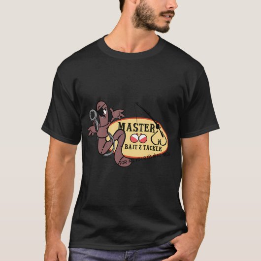 バス釣り好きなラージマウスバスの釣り人用 Tシャツ (正面)