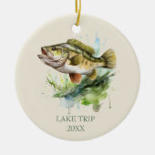 バス釣り旅行の記録された魚 セラミックオーナメント (正面)