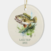 バス釣り旅行の記録された魚 セラミックオーナメント (左)