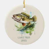 バス釣り旅行の記録された魚 セラミックオーナメント (裏面)