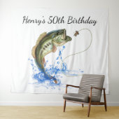 バス釣り50歳誕生日パーティー タペストリー (インサイチュ(横))