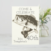 バス釣り 大人の男性 誕生日 スポーツ アウトドア 招待状 (スタンド正面)