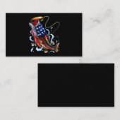 バス魚釣りフィッシュアメリカ国旗愛国魚釣り 名刺 (正面/裏面)