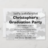 バス魚釣りブラック迷彩柄 招待状 (裏面)