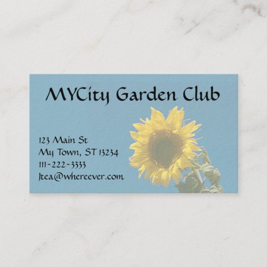 バス。カード – ひまわり 名刺 (正面)