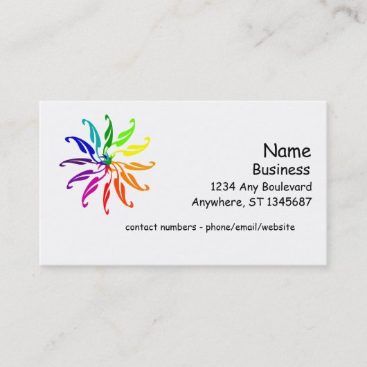 バス。カード – カラーホイールの葉 名刺 (正面)