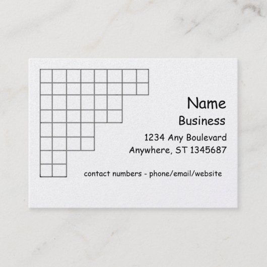 バス。カード – コーナーグリッド 名刺 (正面)