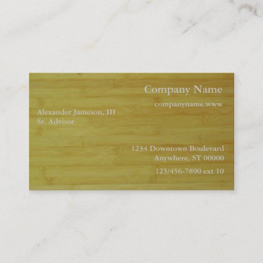 バス。 カード-タケ板 名刺 (正面)