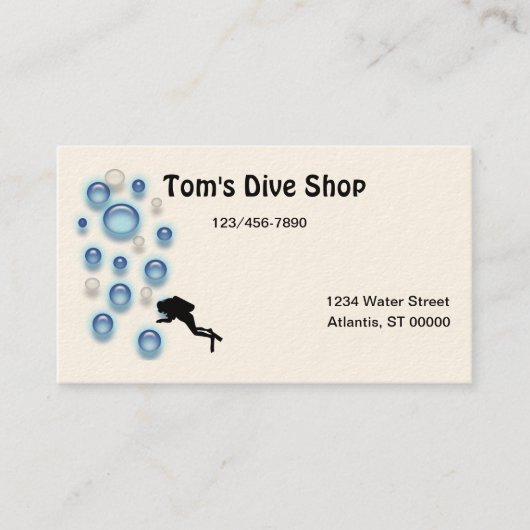 バス。カード – ダイバー 名刺 (正面)