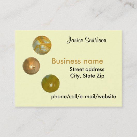 バス。カード – ビー玉 名刺 (正面)