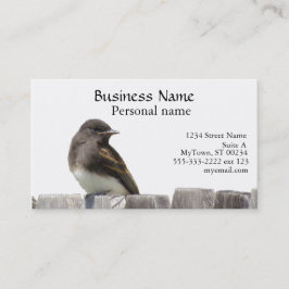 バス。カード – フェンス上の鳥 名刺