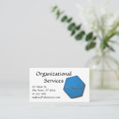 バス。カード – 六角ジグソーパズル入り青 名刺 (スタンド正面)