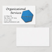 バス。カード – 六角ジグソーパズル入り青 名刺 (正面/裏面)