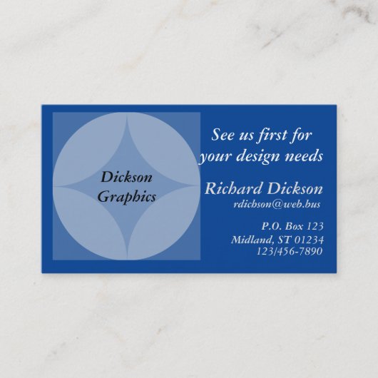 バス。カード – 円とダイヤモンドグラフィック 名刺 (正面)