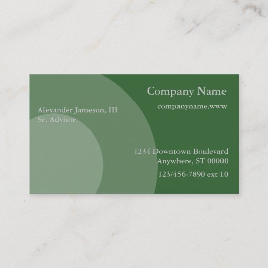 バス。カード – 図形の円 名刺 (正面)