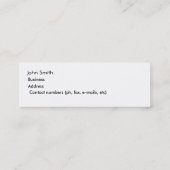 バス。カード – 崖の上のカモメ スキニー名刺 (裏面)