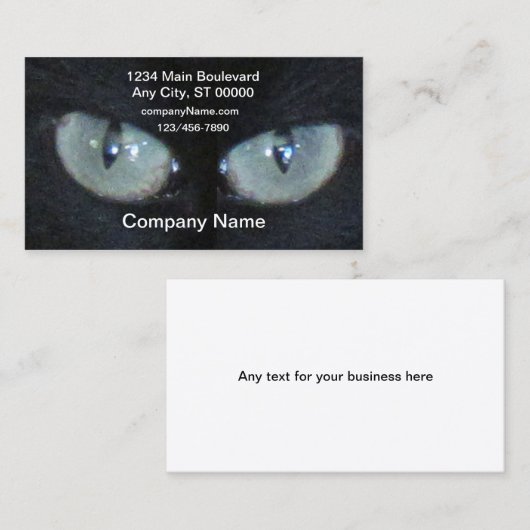 バス。カード – 猫の目 名刺 (正面/裏面)