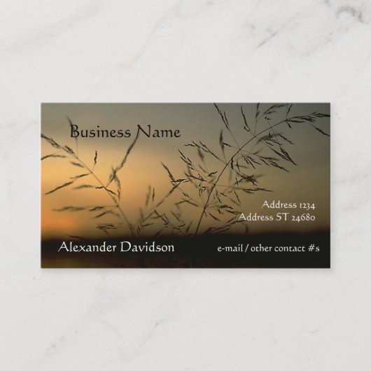 バス。カード – 芝生のシルエット 名刺 (正面)