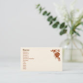 バス。 カード-雪が付いているマツ円錐形 名刺 (スタンド正面)