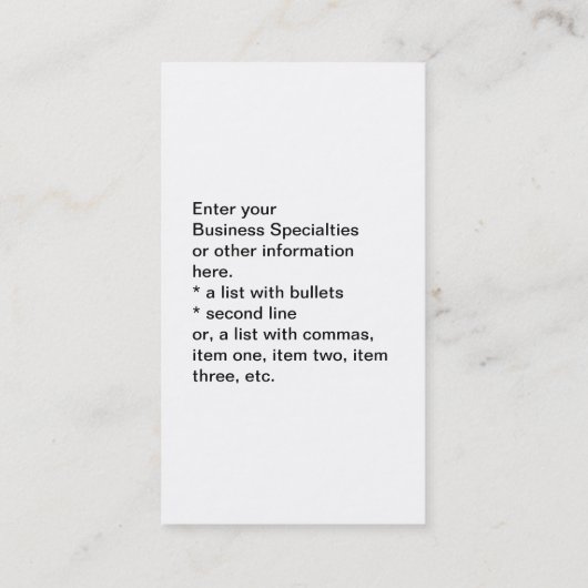 バス。 カード-風力 名刺 (裏面)