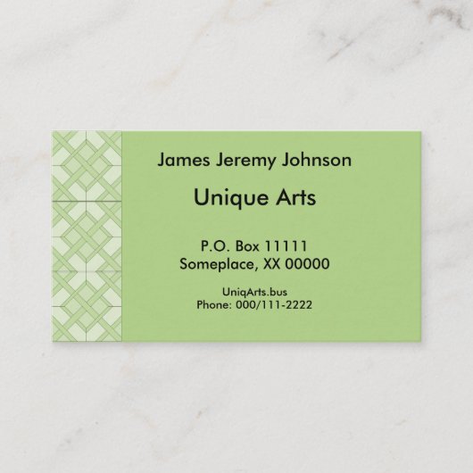 バス。カード – 3枚のダイヤモンドタイル 名刺 (正面)