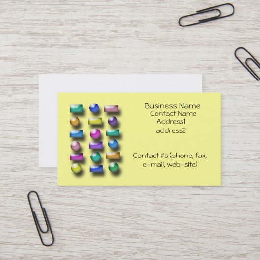 バス。カード – 3Dボタン 名刺 (正面/裏面インサイチュ)