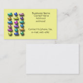 バス。カード – 3Dボタン 名刺 (正面/裏面)